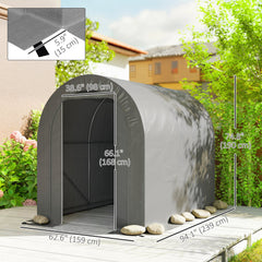 5' x 8' Outdoor Storage Shed, Heavy Duty Galvanized Steel Portable Shed for Bike, Motorcycle, Garden Tools, Black