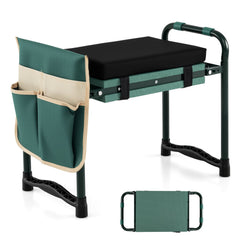 Garden Kneeler and Seat Foldable Gardening Stool with Wide EVA Foam Padding-Green