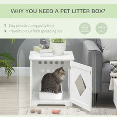 Cat Litter Box Enclosure End Table, Indoor Cat Washroom with Magnetic Door, Hidden Litter Box Nightstand with Large Tabletop, Easy Assembly, Black