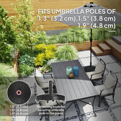 Round Umbrella Base with Wheels, Cement-Filled 55 lbs Parasol Stand, Black - Great for Garden and Patio