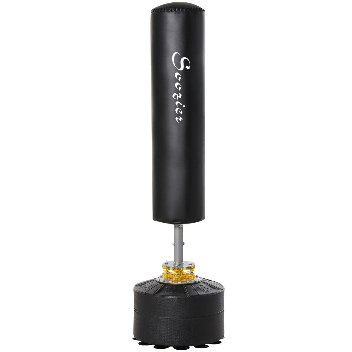 Freestanding Boxing Punch Bag Stand, Height Adjustable, with Fillable Base, Absorption Springs, Suction Cups