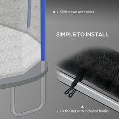 Trampoline Net Enclosure, Trampoline Netting Replacement with Zippered Entrance for 12ft Round Trampoline
