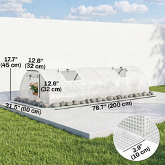 Portable Mini Greenhouse, Tunnel Growing Tent with 5 Mesh Windows and Steel Frame, 7' x 3' x 2', Green