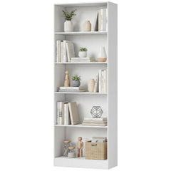 5-Tier Bookcase, Storage Bookshelf with Adjustable Shelves, Display Shelves for Living Room, Home Office, Nature Wood