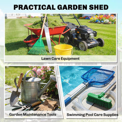 4'x5' Garden Storage Shed, Lean to Shed, Lockable Garden Tool Storage House with Window, Vent, Dark Grey