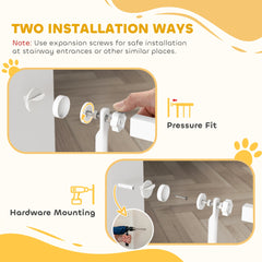 59" Extra Tall Cat Gate, 30"-41" Pet Gate with 2.8" and 5.5" Extensions, for Doorway, Hallway, Stairway, Black