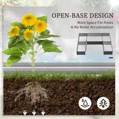 Steel Raised Garden Bed, Set of 5 Large Box Planters for Outdoor Plants Vegetables Flowers Herbs, 8x8x1ft, Black