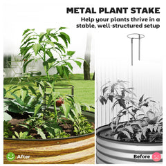 6' x 3' x 1' Large Outdoor Planter Box, Galvanized Raised Garden Bed with Metal Plant Stake, Brown