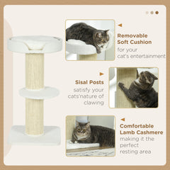 Cat Tree Kitty Tower with Sisal Mat Scratching Post, Cat Bed, Cushion, Perch, 18" x 18" x 36", Brown