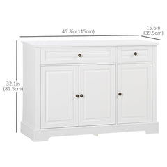 Modern Sideboard Cabinet, Buffet Cabinet with 2 Drawers and Adjustable Shelves, Buffets Tables for Dining Room, Black