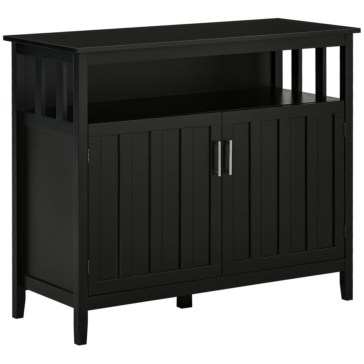 Sideboard Buffet Server Storage Cabinet Console Table with 2 Doors and Adjustable Shelves for Kitchen & Dining Room, Black