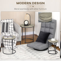 Nesting Tables Set of 3, Round Coffee Table, Stacking Side Tables with Steel Frame for Living Room