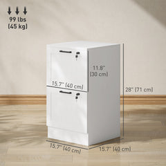 2 Drawer Filing Cabinet with Lock, Office Storage Cabinet with Adjustable Hanging Bars for A4 Letter Size Files, Black