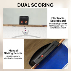 61" Air Hockey Table, Arcade Game Table with LED Scoreboard and Manual Scorers, Pushers, Pucks
