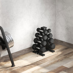 100 LBS Hex Dumbbell Set with Rack, Rubber Coated Weights with Non-Slip Handles for Home Gym Strength Training