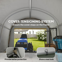 10' x 10' Outdoor Storage Tent, Heavy Duty and Waterproof Portable Shed for Bike, Motorcycle & Garden Tools