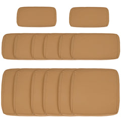 Outdoor 14pc Patio Rattan Sofa Set Cushion Polyester Cover Replacement Set - No Cushion Included Beige