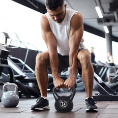 22lb Fitness Kettlebell, Plastic Exercise Weight, Weightlifting Tools with Sand, Handle, Noise Reduction for Home, Gym