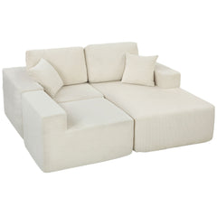 2-in-1 Modular Sectional Sofa, Boneless L Shaped Couch Sofa Bed, Dark Grey