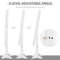 Free Standing Armoire Organizer, Lighted Mirrored Jewelry Cabinet w/ Angle Adjustable & 16 LED Lights Warm White