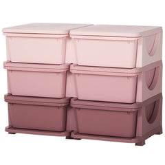 3 Tier Kids Toy Organizer and Storage Bins with 6 Plastic Drawers, Blue