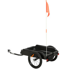 Bike Trailer, Bike Cargo Trailer with Quick Release 16" Wheels, Cargo Net, Safe Reflectors and Red Flag