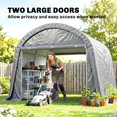 10' x 10' Outdoor Storage Tent, Heavy Duty and Waterproof Portable Shed for Bike, Motorcycle & Garden Tools