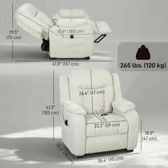 Massage Recliner Chair with Quiet Brushless Motor Pet-Friendly Fabric Power Recliner with 2 Memory Positions Brown