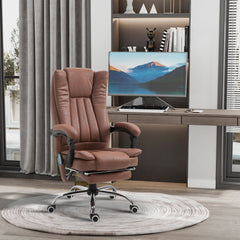 Office Chair 6-point Vibration Massage Chair Micro Fiber Recliner with Retractable Footrest Black