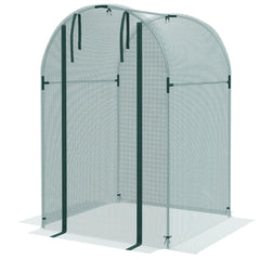 Galvanized Steel Crop Cage, Plant Protection Tent with Zippered Door, 4' x 4', Black