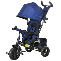 6 in 1 Tricycle for Toddler 1-5 Years with Parent-Push Handle, Dark Blue