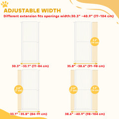 59" Extra Tall Cat Gate, 30"-41" Pet Gate with 2.8" and 5.5" Extensions, for Doorway, Hallway, Stairway, Black