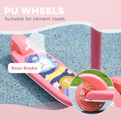 3 Wheel Kids Scooter, Toddler Kick Scooter with Adjustable Height, Rear-Fender Brake, LED Light, TPE Handlebar, Blue