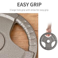 6 PCS Weight Plates Grip Plate Sets for Strength and Weightlifting Training, Barbell Weight Set for Home, 77 Lbs Total