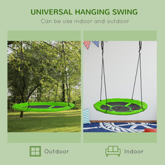 43.25" Saucer Swing, Nest Web Rope Seat with Adjustable Hanging Ropes, for Indoor Outdoor Children 3-12 Years Old, Blue