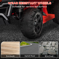 Kids ATV, 6V Battery Powered Electric Vehicle with Headlights, Music, Forward/Reverse Switch for 18-36 Months, Red