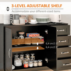 Modern Sideboard Buffet Cabinet with Drawers and Beadboard Door Cupboard Kitchen Storage Cabinet White
