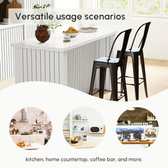 Extra Tall Bar Stools Set of 2, Modern 360° Swivel Barstools, Dining Room Chairs with Steel Legs Footrest, Charcoal Grey