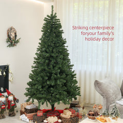 6ft Artificial Christmas Trees with Auto Open and Steel Base, Green