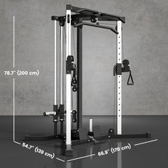 Multifunctional Home Gym Machine with Pull Up Bar, 15-Position Adjustable Strength Training Workout Station