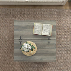 Farmhouse Coffee Table, Square Center Table with Flip-top Lids, Hidden Storage Compartment and Wooden Legs, Oak