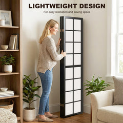 3 Panel Room Divider, 5.6 ft Folding Wall Divider Room Partition for Home Office, Bedroom, Black