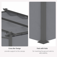 Metal Pergola with Sliding Roof Canopy, Retractable Pergola Canopy, 10' x 10', Beige
