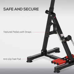 Pedal Exerciser, Hand Arm Knee and Leg Exercise Machine, Height-adjustable, with LCD Display and Foot Massage Roller
