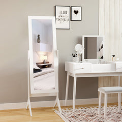 Full Length Mirror, Free Standing Full Body Mirror with Rectangular Frame, Adjustable Angle for Dressing Room, Bedroom, Living Room, Dark Brown