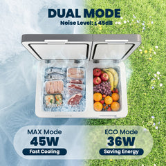 12 Volt Car Refrigerator, Dual Zone 48 QT Car Fridge with App Control, 12/24V DC and 100-240V AC