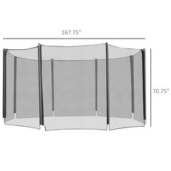 14' Round Trampoline Enclosure Safety Net Fence Replacement Trampolining Bounce Part No Poles Included