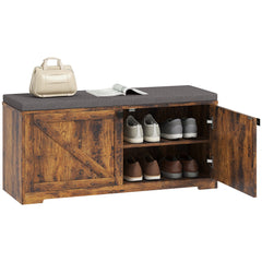 Shoe Storage Bench with Padded Seat, Entryway Bench Holds up to 352 lb, Shoe Organizer, 8 Pairs, Light Grey