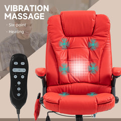 Executive Massage Chairs Heated High Back Reclining Office Chair Swivel Leather Adjustable Vibrating Furniture Black