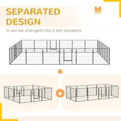 24 Panel 31.5" Height Heavy Duty Dog Playpen for Small Medium Dogs, Grey
